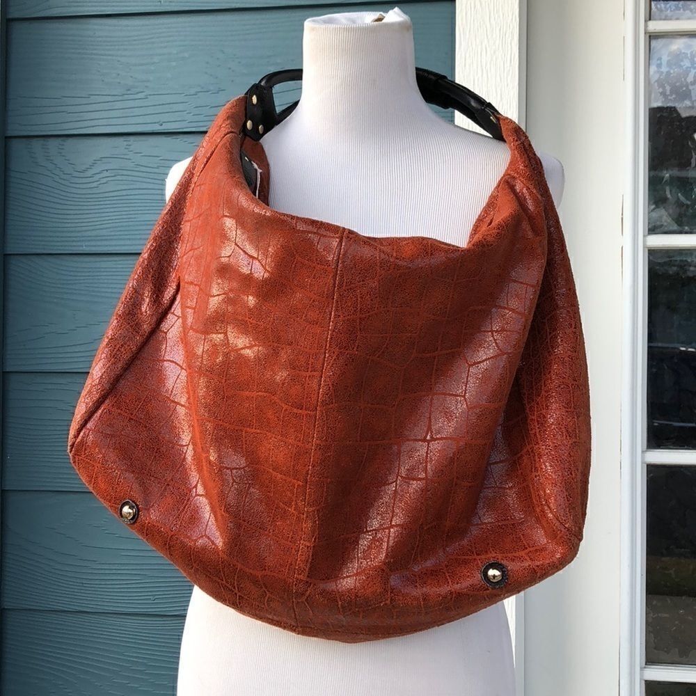 Lola Barnard Burnt Orange  Vegan Suede Bag‎